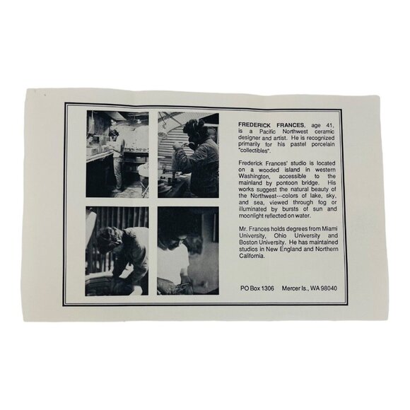 Frederick Frances Handpainted Abstract Porcelain Ornament Signed 1986 Retired - Picture 6 of 6